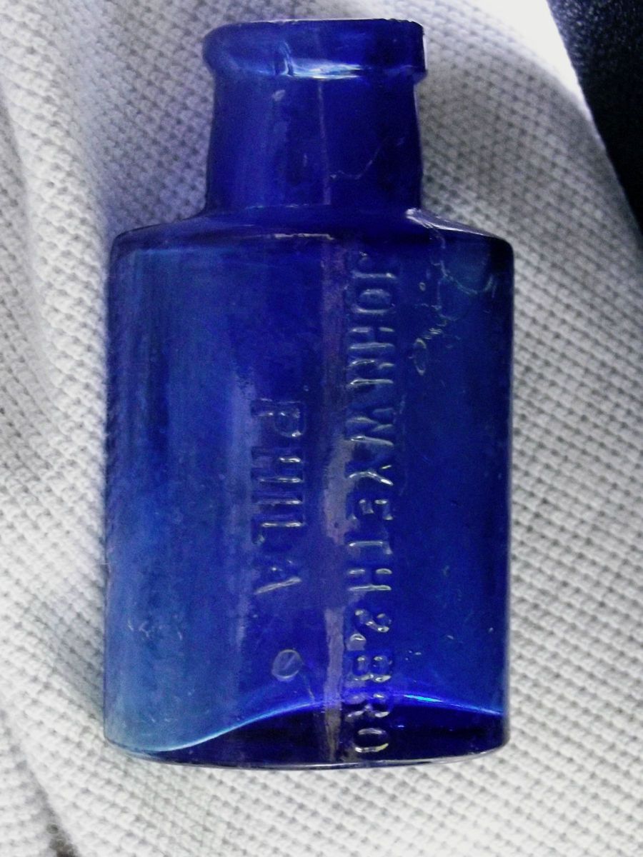 Excellent Vintage Antique John Wyeth Bro Cobalt Blue Bottle ...