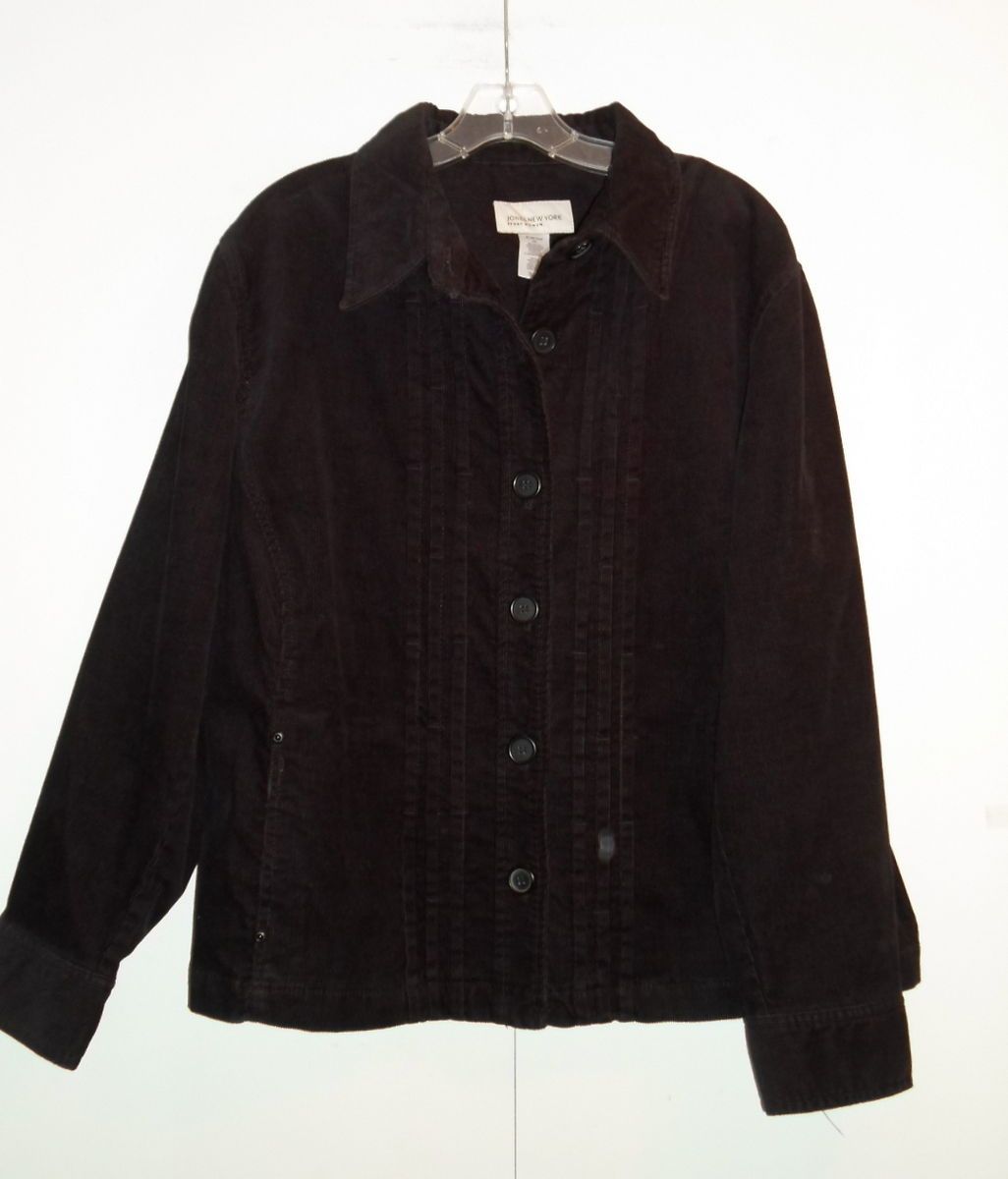 Jones New York Sport Woman Black Corduroy Jacket Size 2 X  