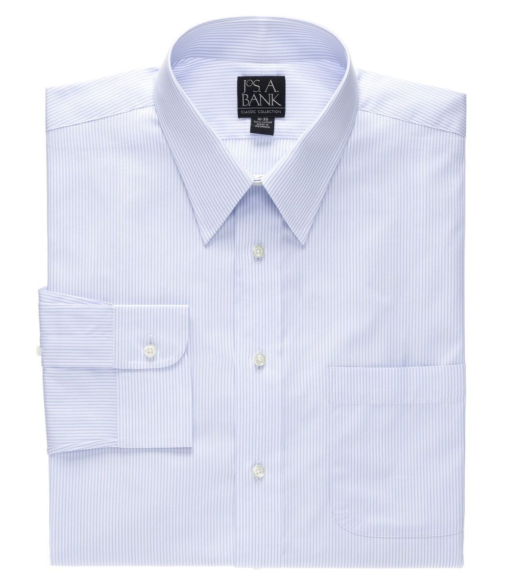 Jos A Bank Mens Factory Store Point Collar Dress Shirt  