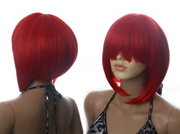 Cosplay Short Red Party Hair Wig w Bang Z11  