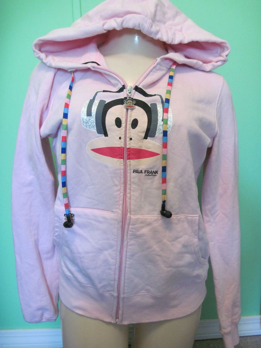 Paul Frank Ladies Julius Zip P Hoodie  Player Pocket w Ear Buds M