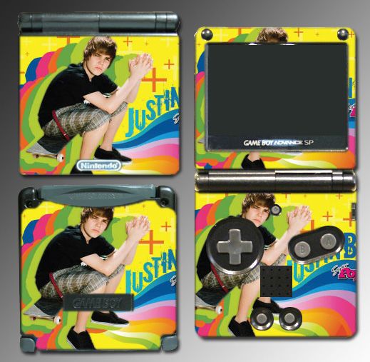 Justin Bieber Decal Skin 20 for Nintendo Gameboy GBA SP