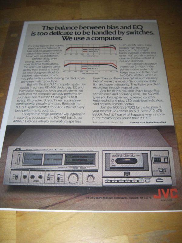 JVC KD A66 Cassette Deck Ad 1980