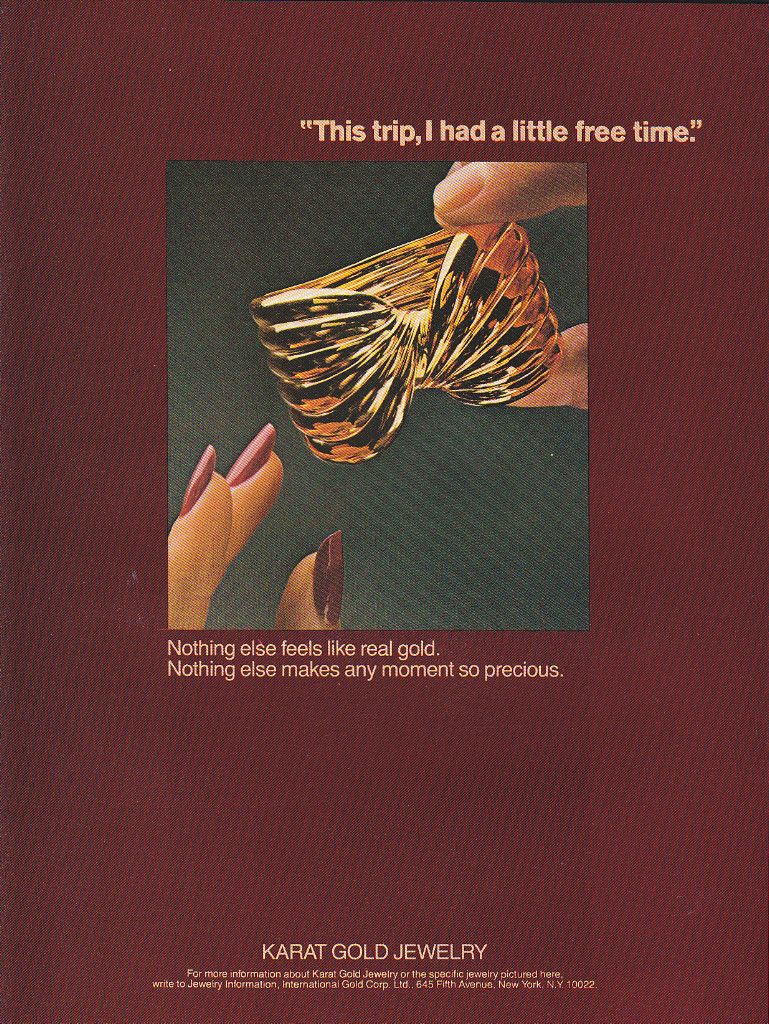 1981 Karat Gold Jewelry Vintage Print Ad Real Gold