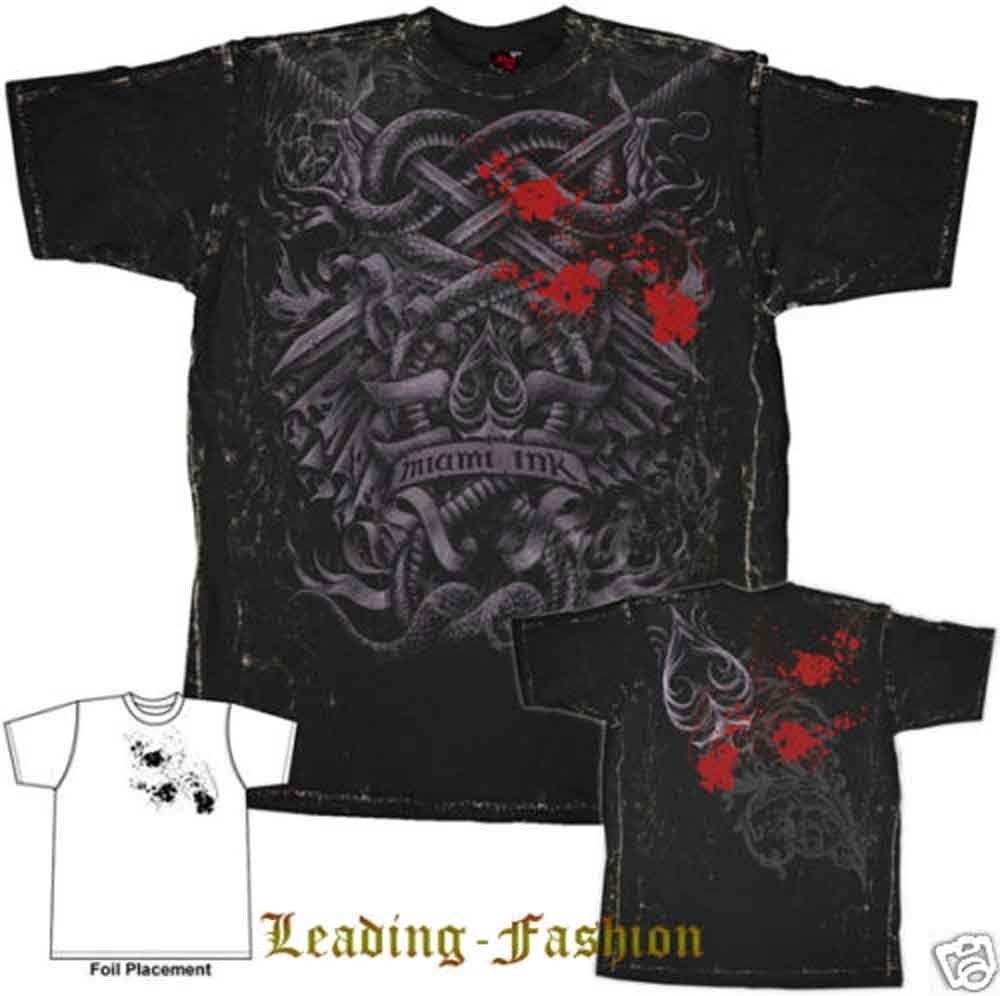 Mens Kat Von D Miami Ink Tattoo T Shirt Tee s XL