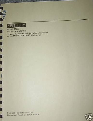 Keithley 179A Instruction Manual