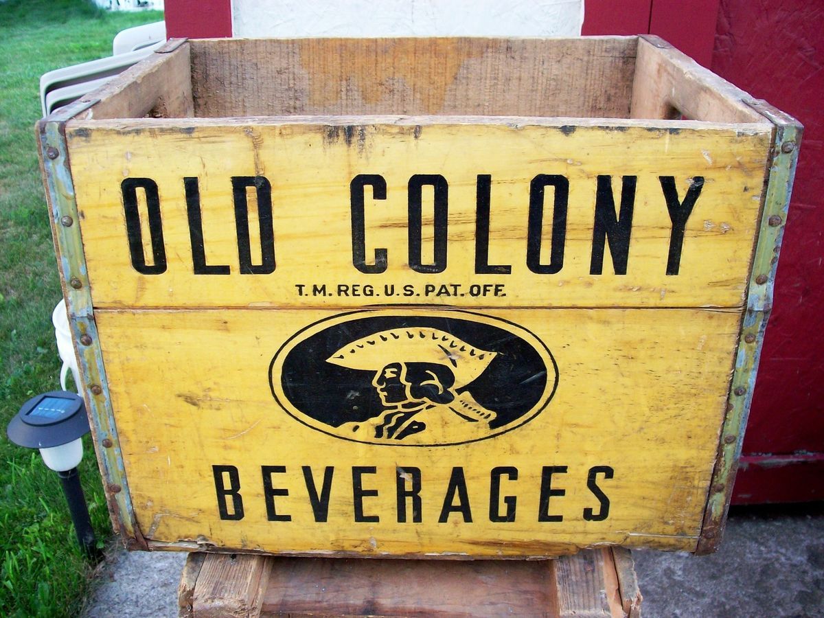 Old Colony Beverages Orange Crush Kewaunee Wooden Crate Nice