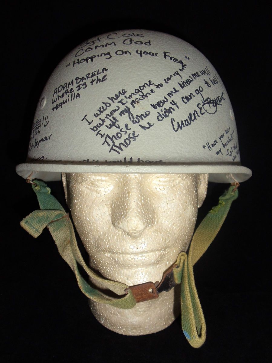 GRAY IRAQ IRAQI IQAF AIRFORCE HELMET   STONE COLD KILLA   USMC CAPTURE