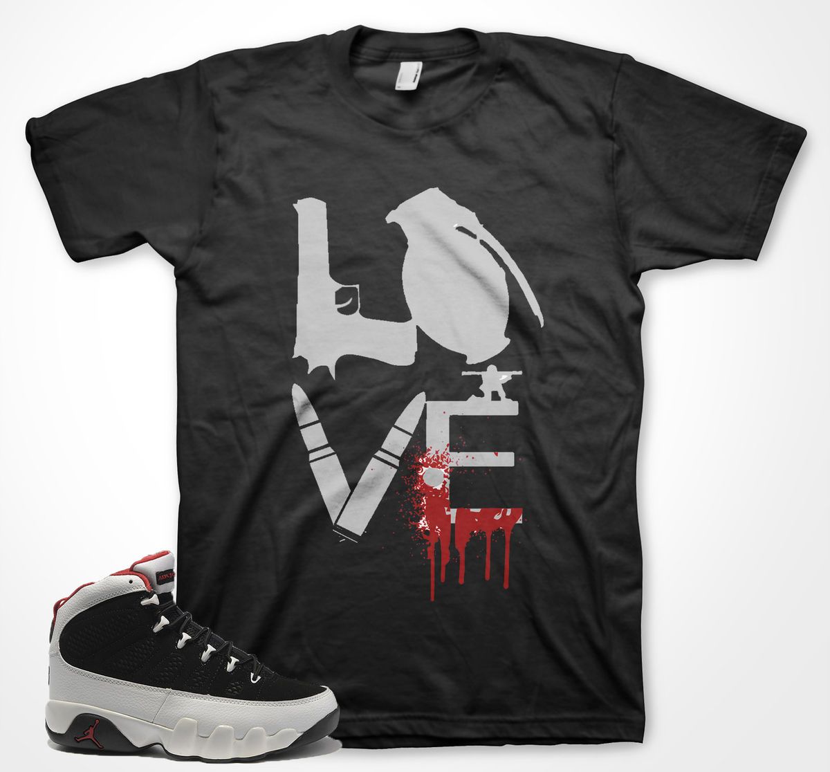 Monarch Gun Granade Bullets Blood Nike Air Jordan 9 Kilroy