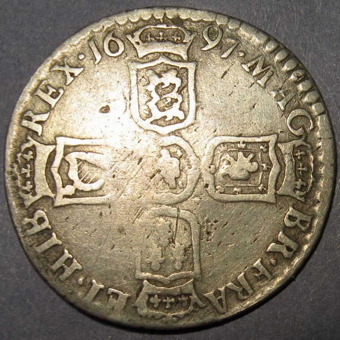 Britannia King William III Silver Sixpence 1697