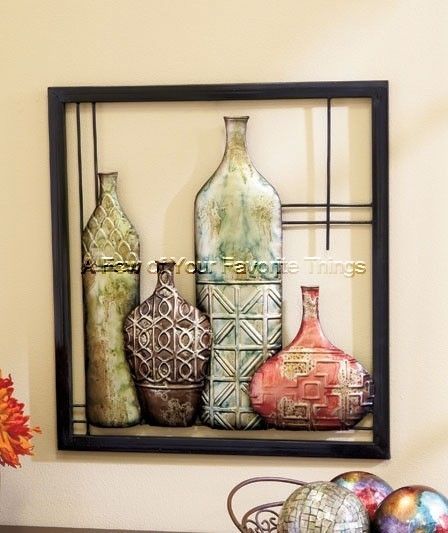 BOTTLE QUARTET METAL WALL ART MODERN ARTISTIC WALL KITCHEN HOME DECOR