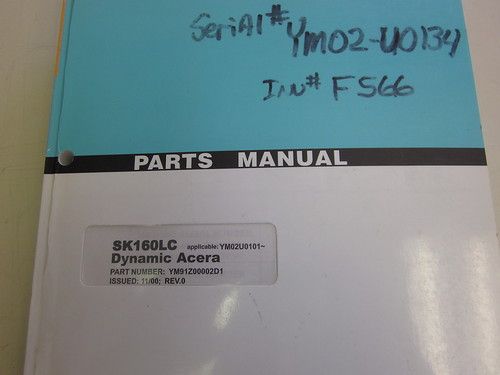 Kobelco SK160LC Hydraulic Excavator Parts Catalog