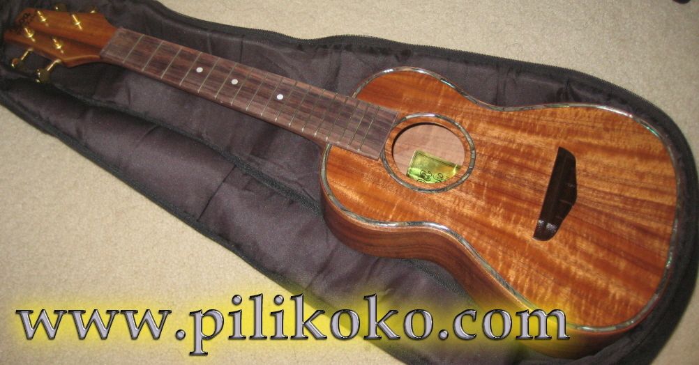 Koa Pili Koko Ukulele Deluxe Concert Solid Acacia Wood