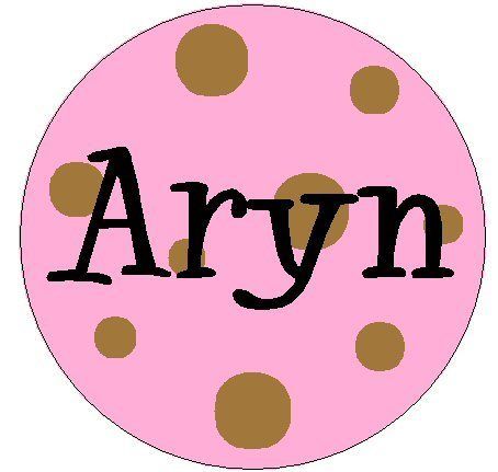 Your Name on Pink Polka Dots 1 Round Labels Stickers