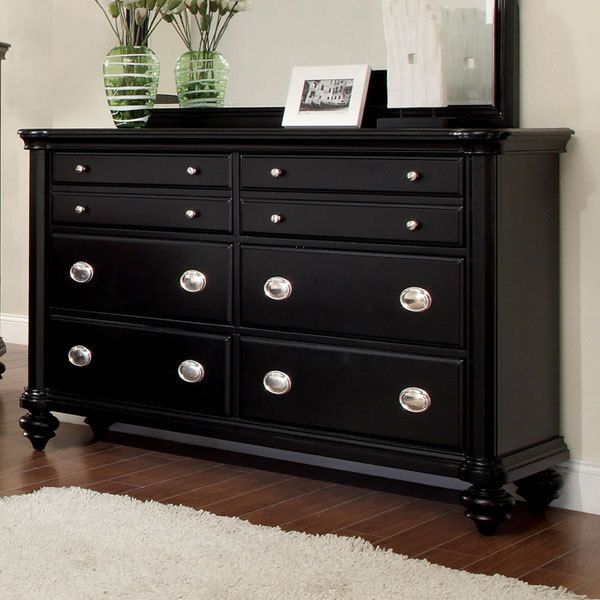 Laguna Hills Solid Wood Black Finish Bedroom Dresser