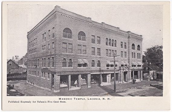 Post Card Masonic Temple in Laconia New Hampshire