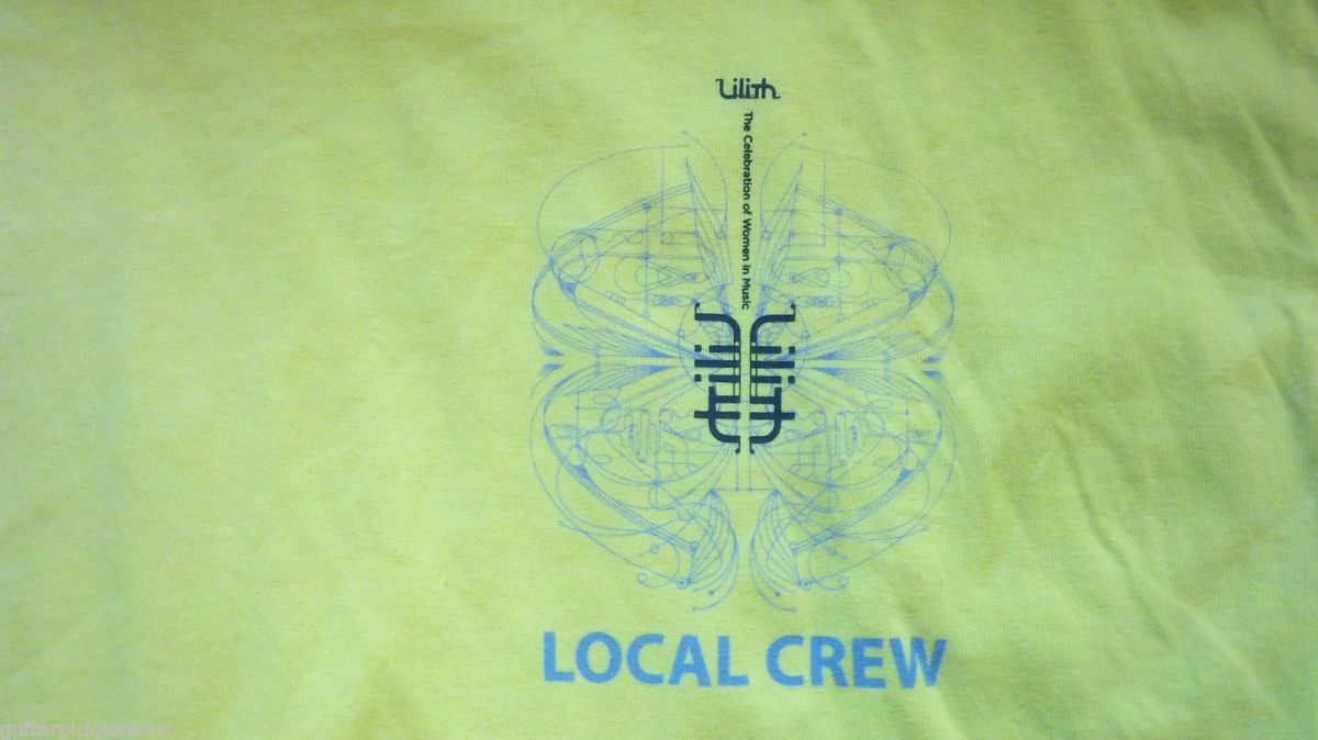 Lilith Fair 2010 Local Crew T Shirt LG Ylw Sarah McLachlan Lambert