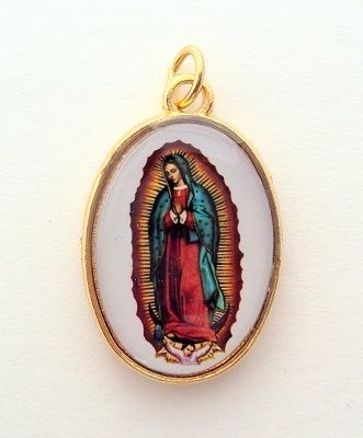 of Guadalupe Medal Double Sided Gold Plate Medalla Virgen de Guadalupe