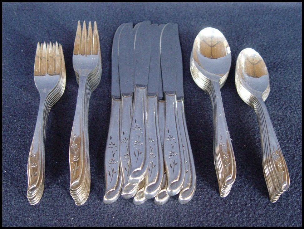 40pc Set Supreme Silverplate Is 1959 Petal Lane