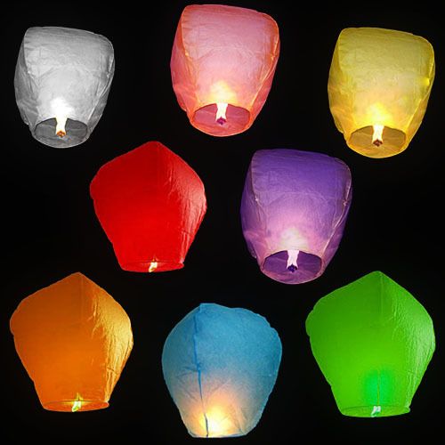 20 Flying Paper Lanterns (Chinese Fire Lanterns / Sky Lanterns / Luck