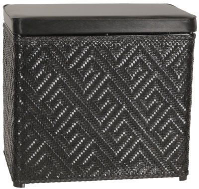 Lamont Home Athena Cushion Bench Laundry Hamper Black