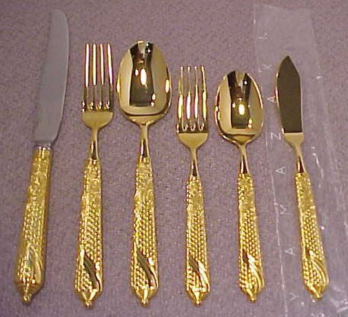 Yamazaki Laslo Golden Byzantine Gold Electroplate Silverware Flatware