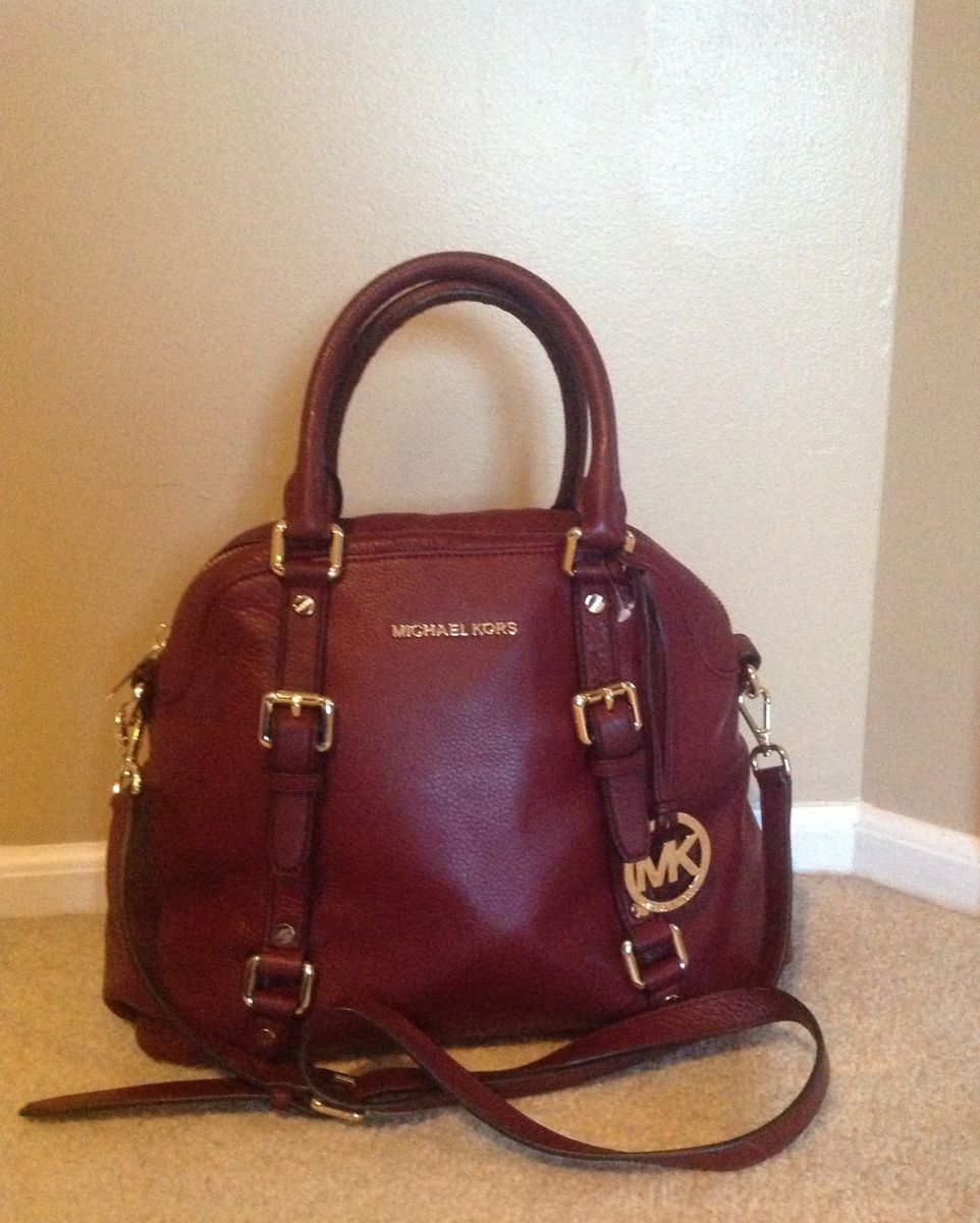 NWT MICHAEL KORS LARGE BOWLING SATCHEL BORDEAUX FAST SHIPPING