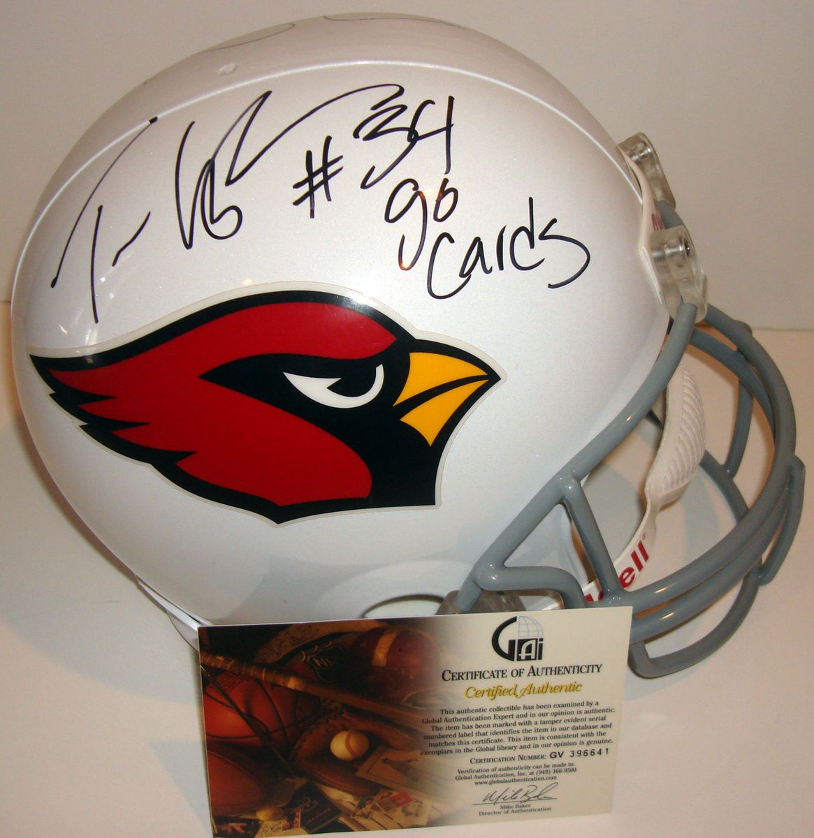 Tim Hightower Matt Leinart Signed Auto Arizona Cardinals Full Size