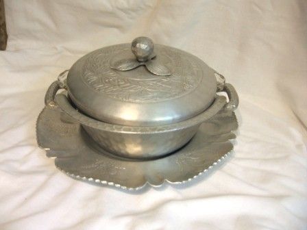 Vintage Everlast Hammered Aluminum Casserole Farber Shlevin Underplate