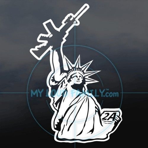 2nd Amendment Statue of Liberty gun family decals stickers VINYL CAR