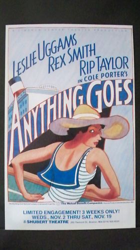 Anything Goes Window Card Leslie Uggams Boston 1988