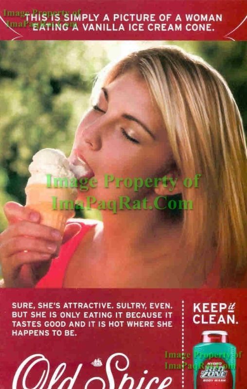 Old Spice Sexy Girl Licking Ice Cream Cone Ad