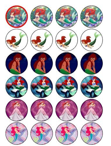 24 Ariel Little Mermaid Cupcake Fairy Cake Toppers