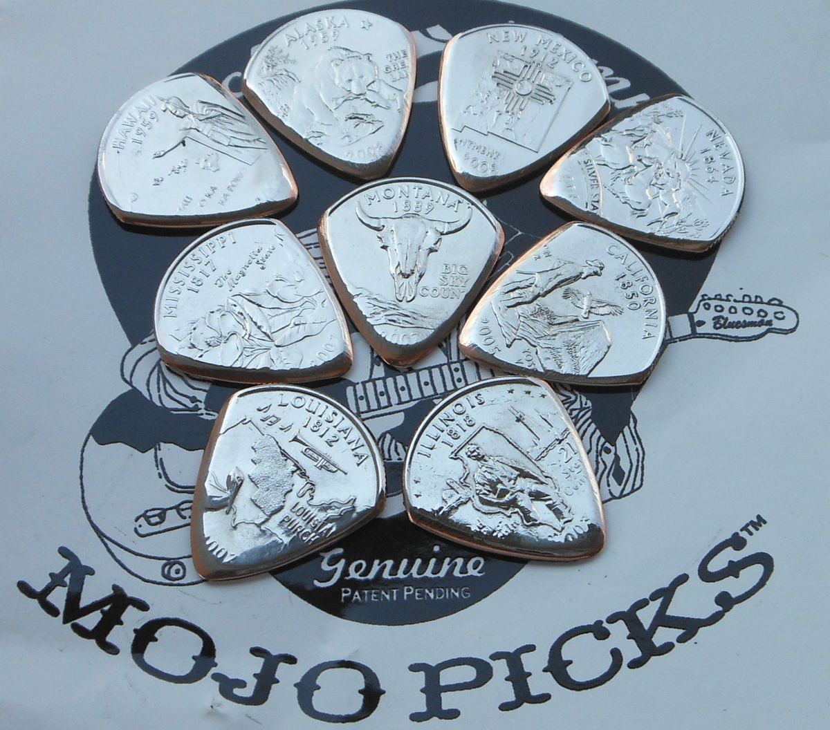 Coin Guitar Pick Random Date 1965 2009 Vintage Electric Blues