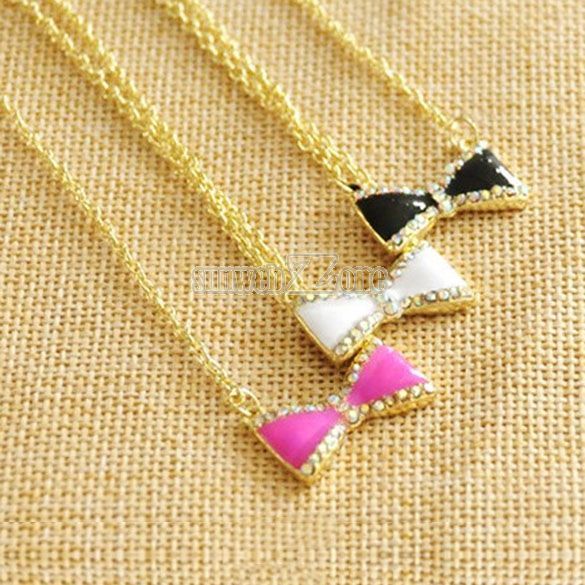S0BZ Lovely Fashion Style Necklace Short Chain Qualities Rhinestone