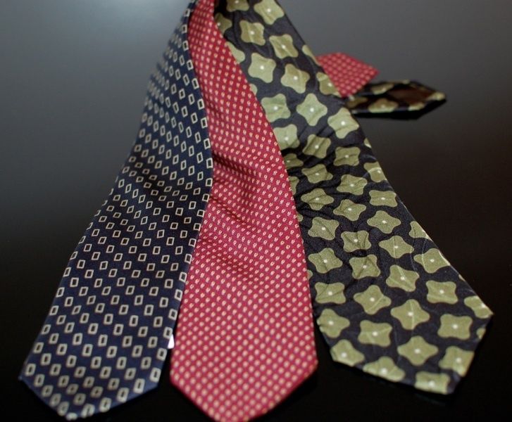 Vintage Archival Giorgio Armani Silk Ties Black Blue Red Macclesfield