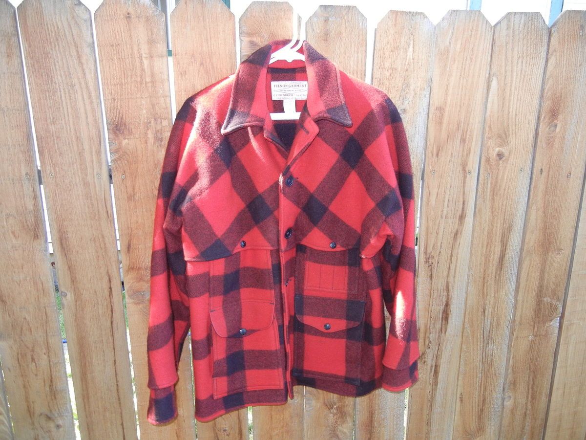 Filson Double Mackinaw Cruiser Red and Black Plaid