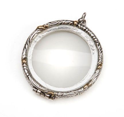 Jill Mackay LG Ant Silver Clear Fillable Bubble Locket