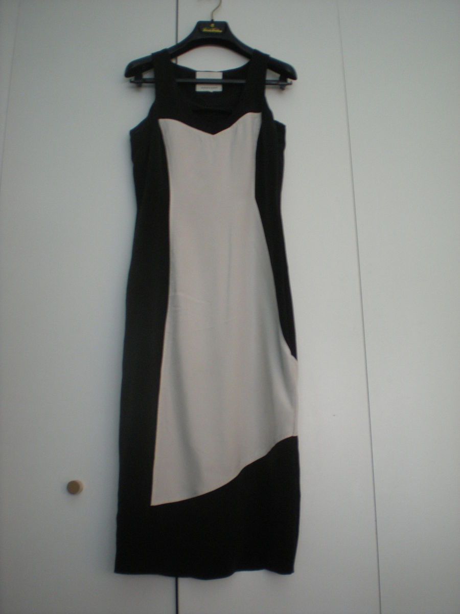 Madison Marcus Ladies Black and White Dress Size s 100 Silk