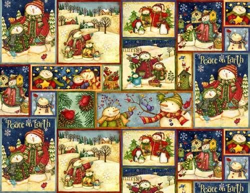 Fabric Winter Magic by SPx Fabrics Multi Snowman Patch