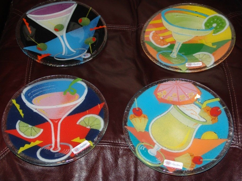 Peggy Karr 8 Plates Martini Margarita Cosmopolitan Pina Colada