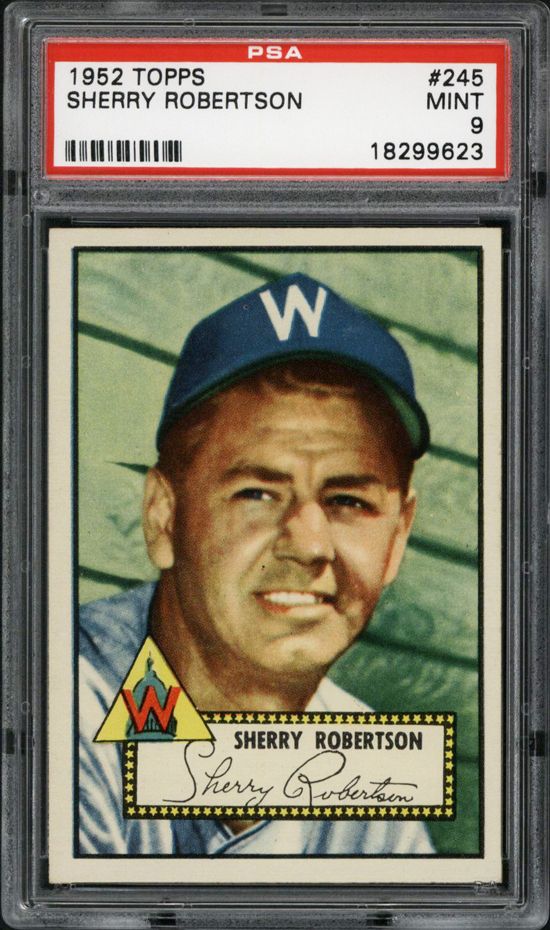 1952 Topps 245 Sherry Robertson PSA 9 Highest Graded