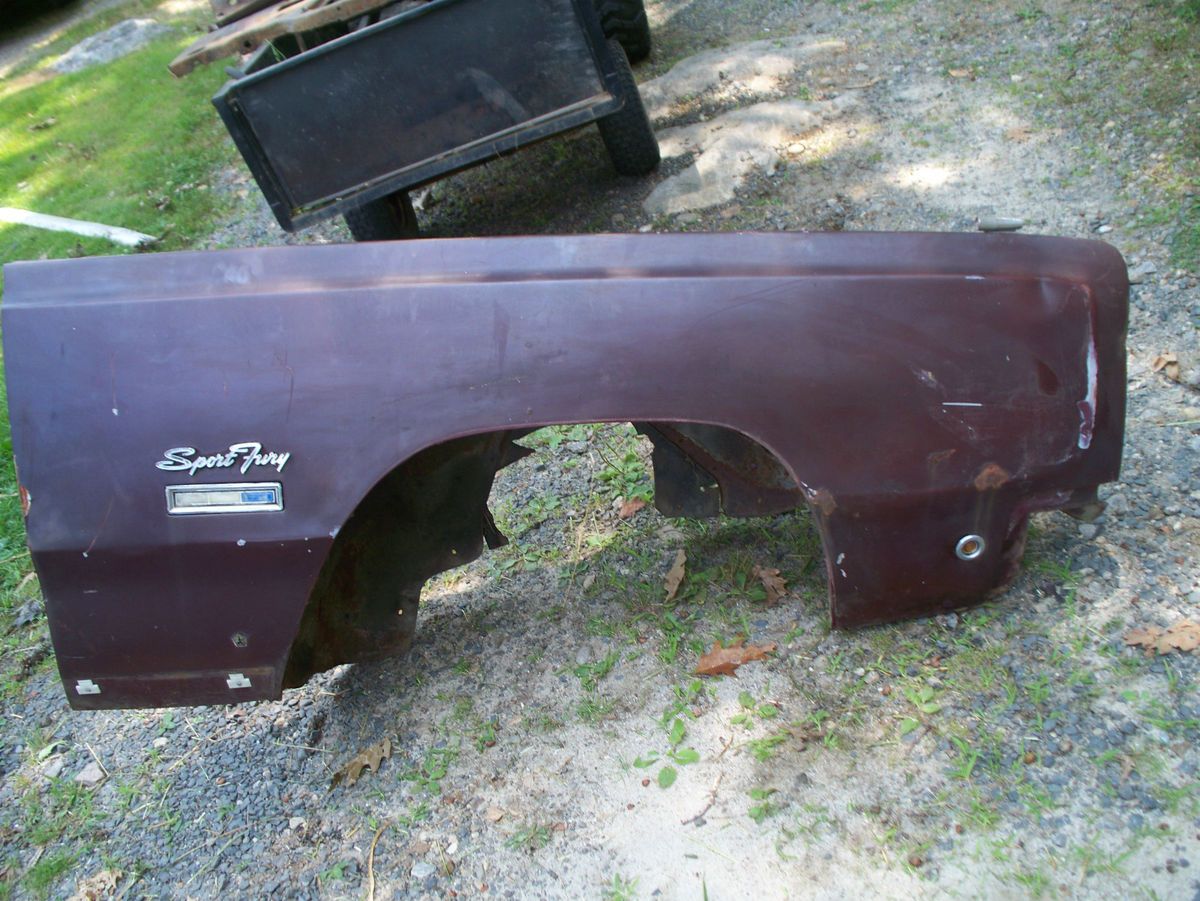 1968 Plymouth Sport Fury Right Side Fender Passenger Side