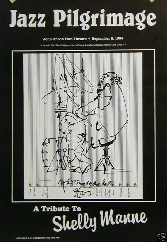 Meiersdorff Jazz Pilgrimage Shelly Manne Lithograph Poster