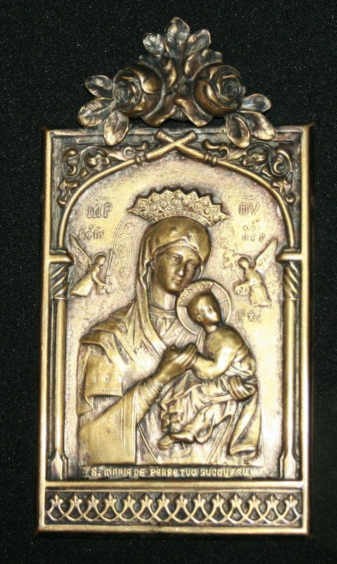 Vintage s Maria de Perpetuo Succursu Brass Plaque