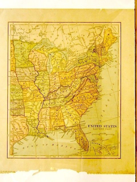 1890 Color Map of The Eastern United States