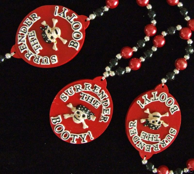 Surrender The Booty Pirate Necklace Mardi Gras Beads