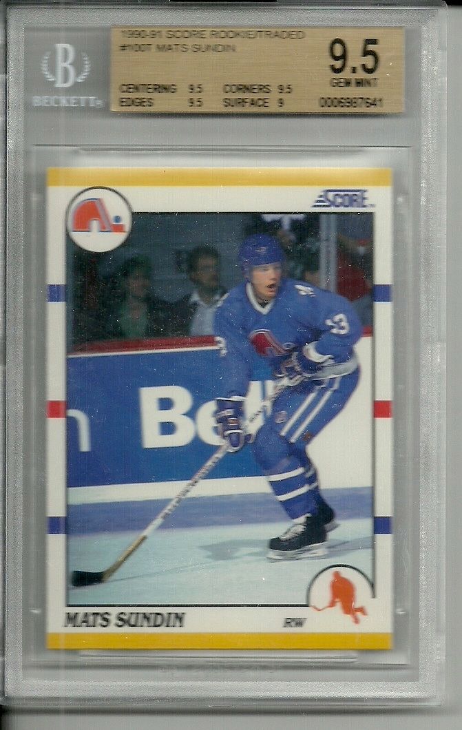 1990 91 Score Rookie Traded RC Mats Sundin 100T BGS 9 5 Pop 5 Very