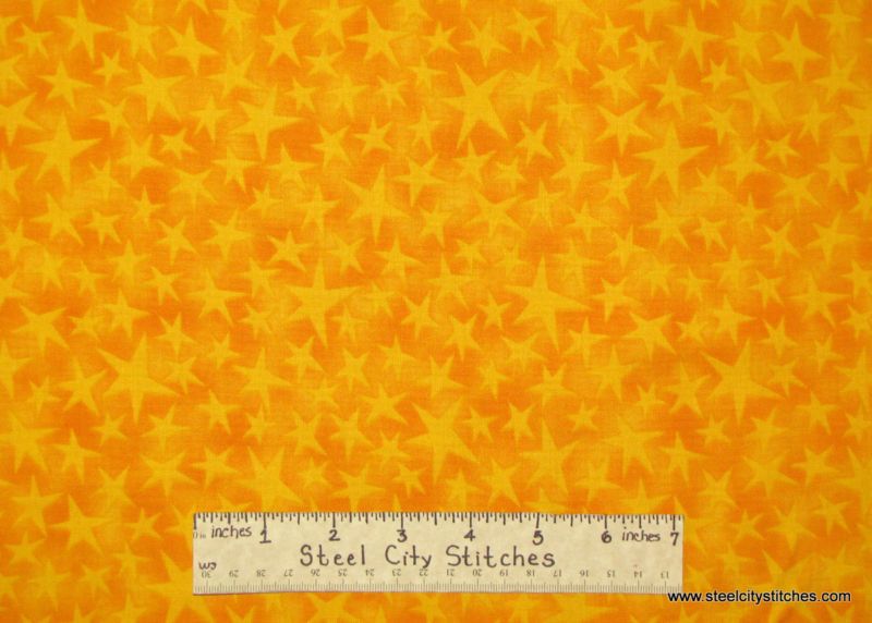 Maywood Studio Stars Yellow Orange Cotton Fabric Yard