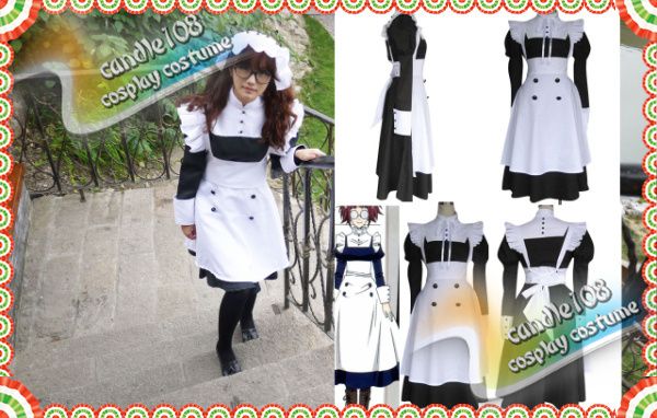 Black Butler Kuroshitsuji Maylene Cosplay Costume Party Halloween